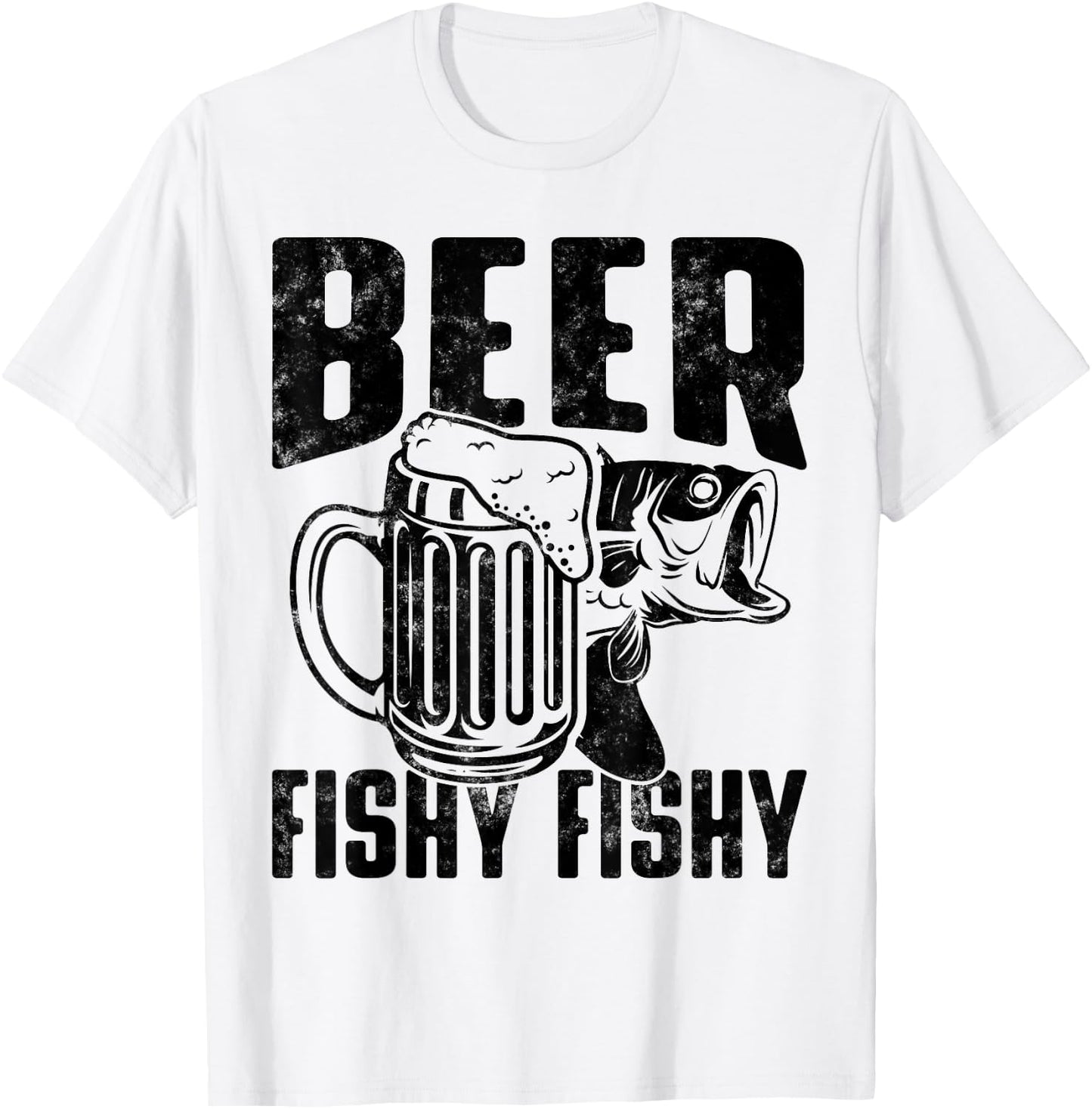Beer Fishy Fishy Funny Fishing T-Shirt - T-Shirt | White
