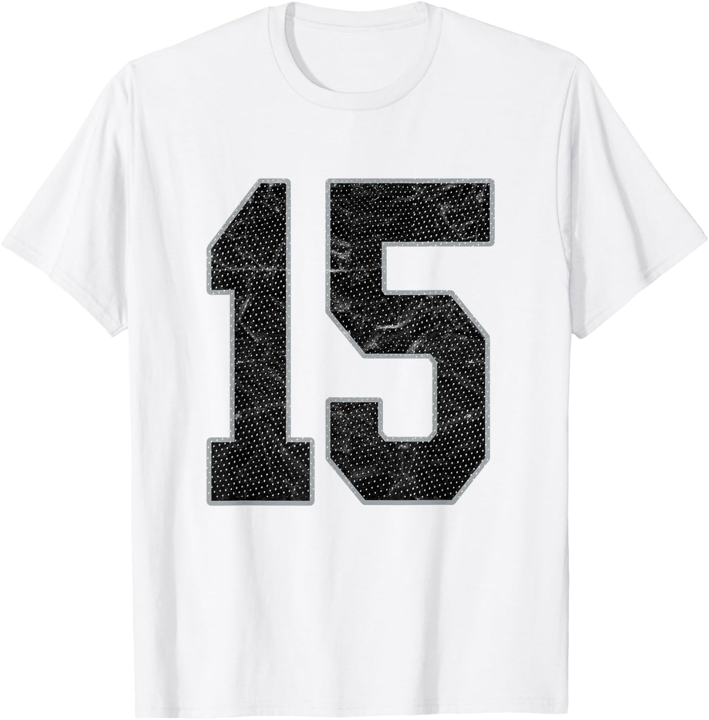 Number 15 Numbered Uniform Sports Team Jersey 15th Birthday T-Shirt - T-Shirt | White