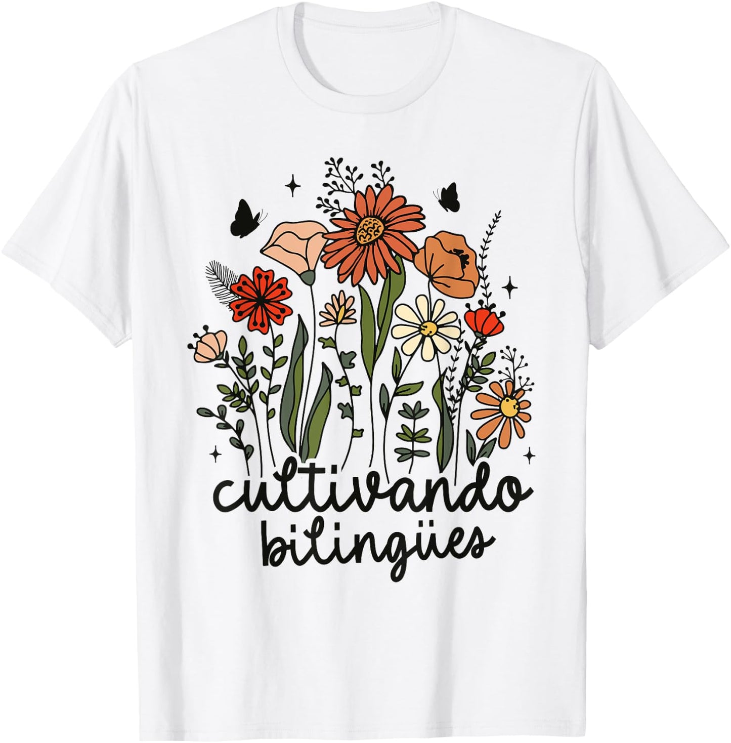 Cultivando Bilingues Dual Language Crew Bilingual Teacher Men Women Girls Kids T-Shirt - T-Shirt | White