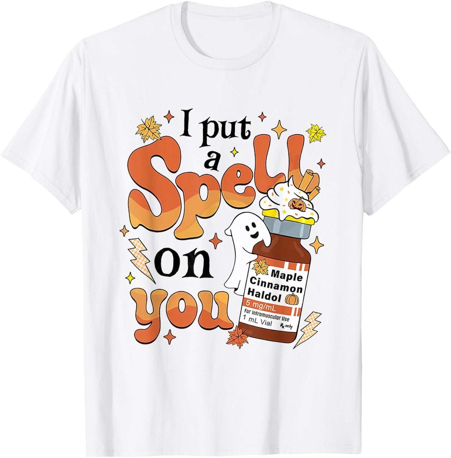 Retro ER ICU Halloween I Put A Spell On You Funny Haldol T-Shirt - T-Shirt | White