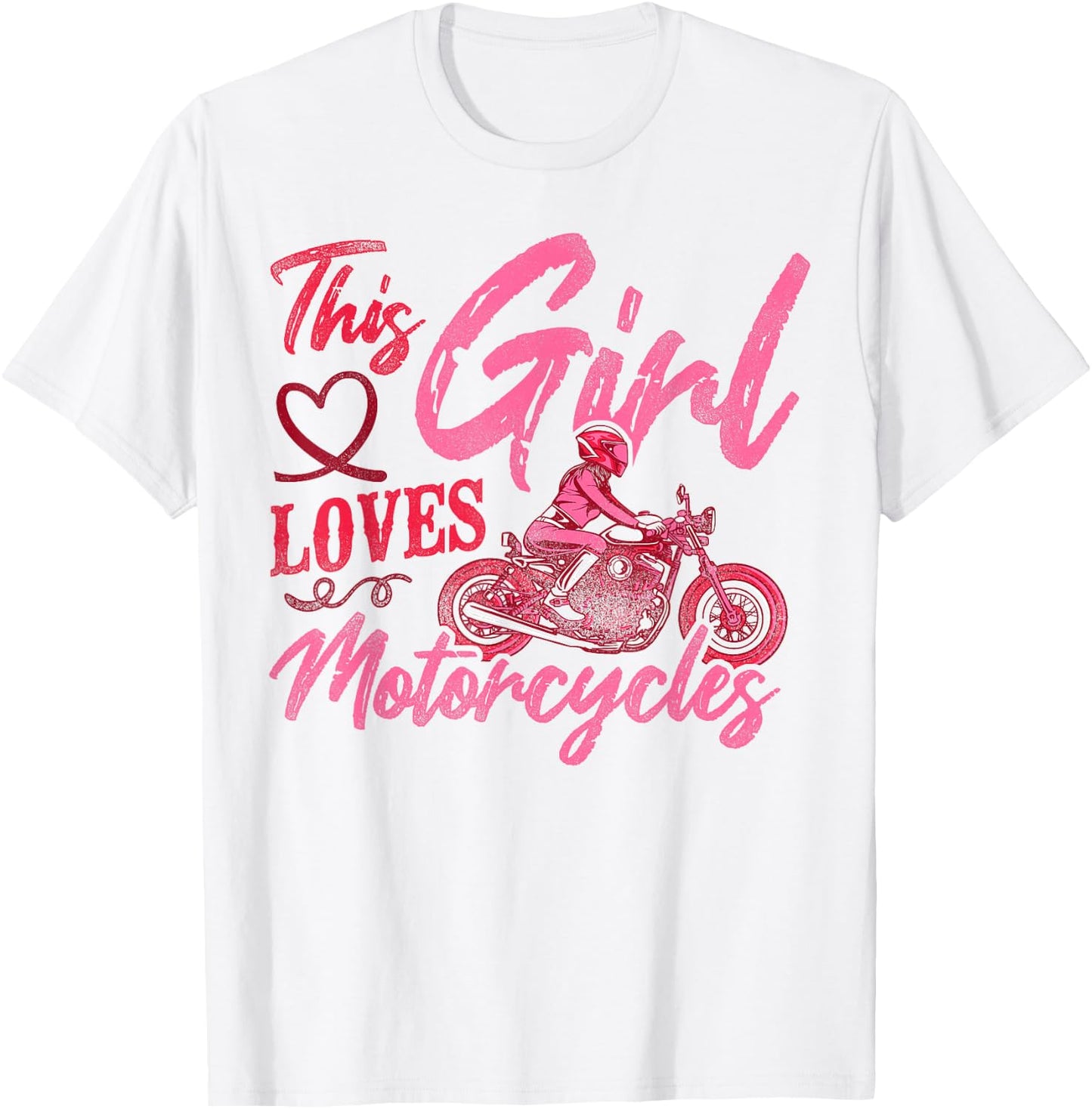 Classic Motorcycle Biker Girl Female This Girl Loves T-Shirt - T-Shirt | White