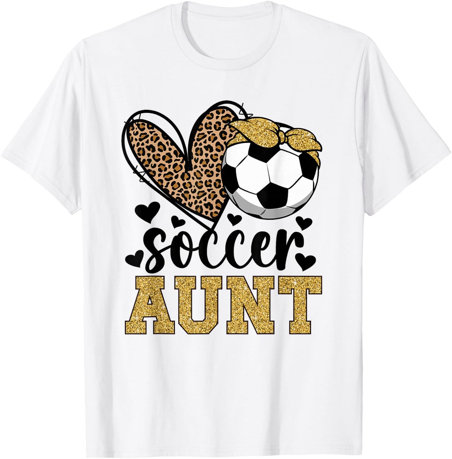 Soccer Aunt Heart Soccer Auntie Of A Soccer Player Aunt T-Shirt - T-Shirt | White