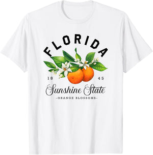 Florida Shirt, Watercolor Orange Blossoms T-Shirt - T-Shirt | White