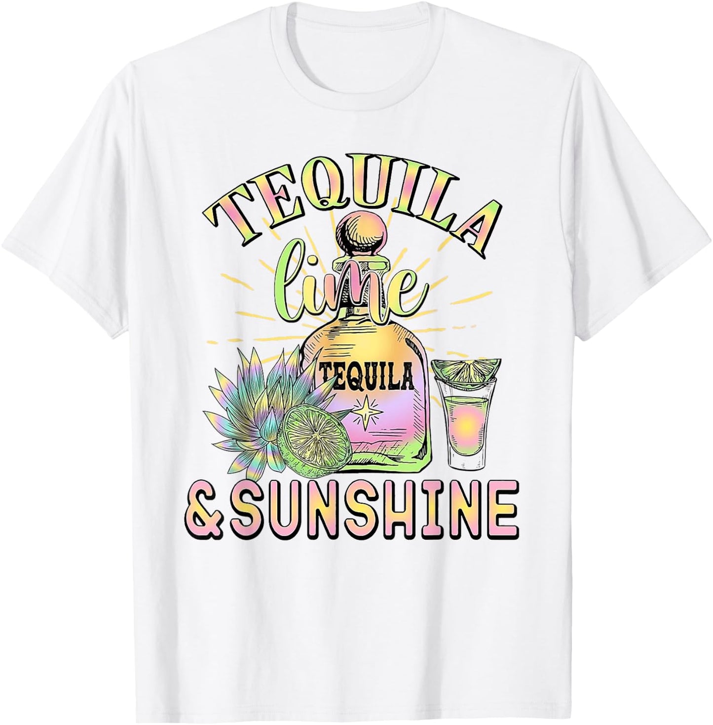 Tequila Lime And Sunshine Funny Beach Summer Vacation Travel Women T-Shirt - T-Shirt | White