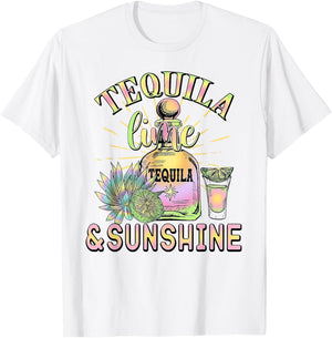 Tequila Lime And Sunshine Funny Beach Summer Vacation Travel Women T-Shirt - T-Shirt | White