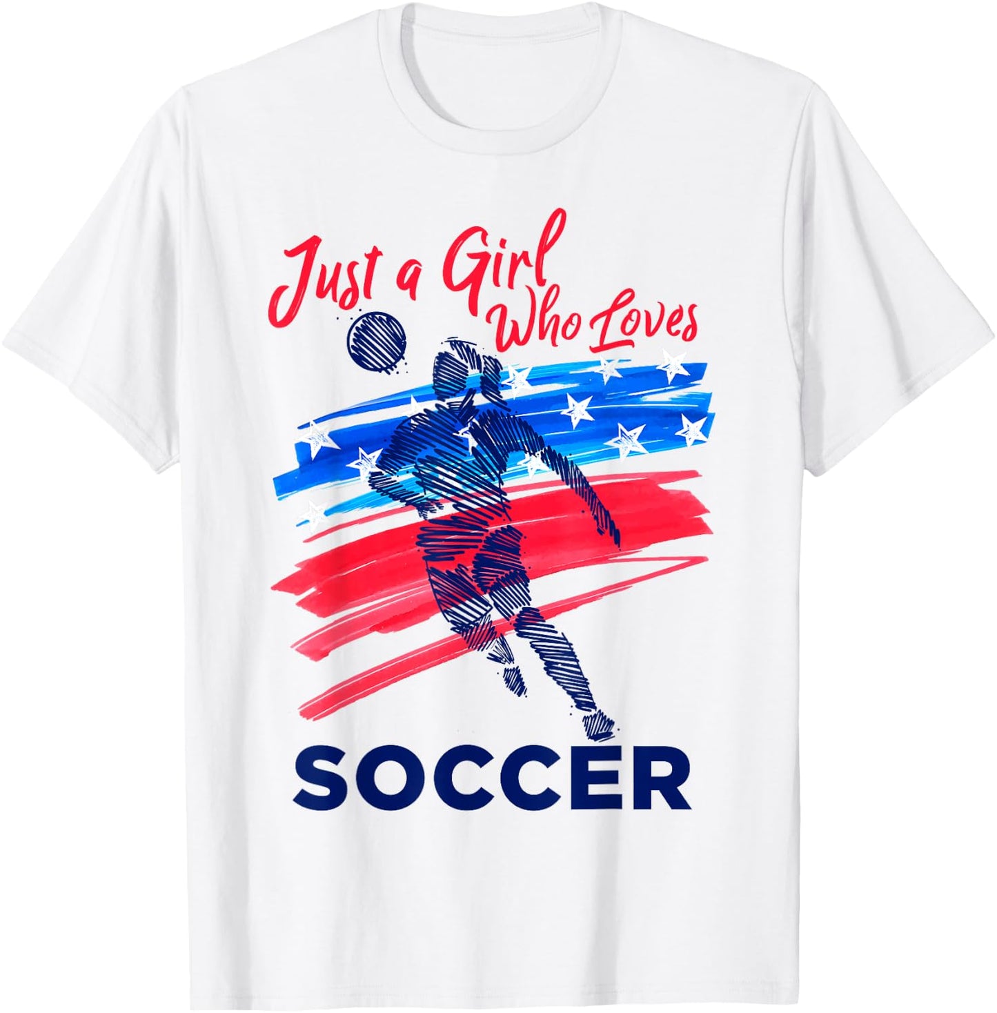 Just a Girl Who Loves Soccer Kids Girl Teen Football T-Shirt - T-Shirt | White