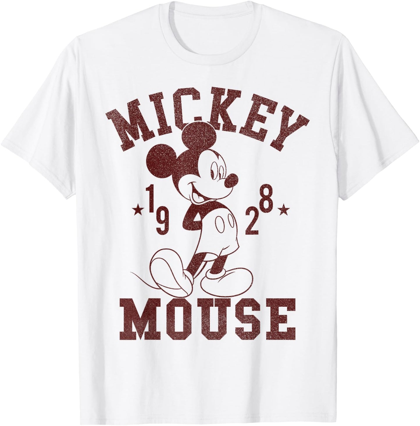 Mickey Mouse 1928 Maroon Portrait T-Shirt - T-Shirt | White