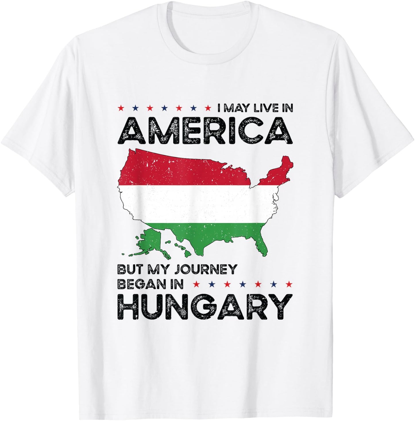 Hungarian American Patriot USA Grown Hungary US Flag T-Shirt - T-Shirt | White