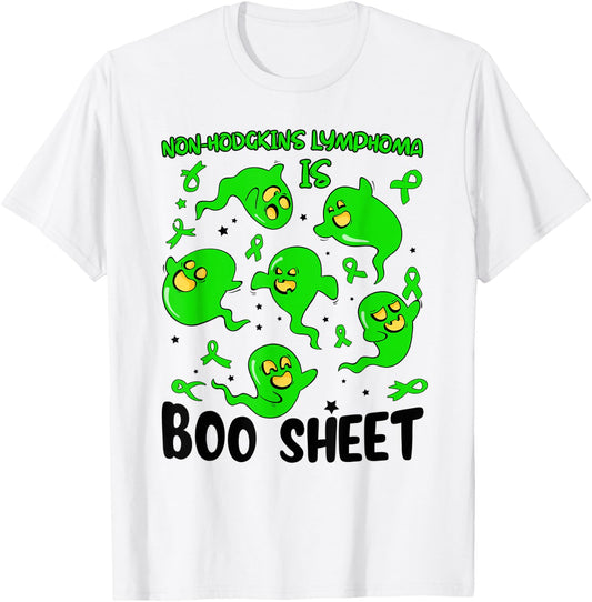 Funny Non Hodgkins Lymphoma Is Boo Sheet Ghost Halloween T-Shirt - T-Shirt | White