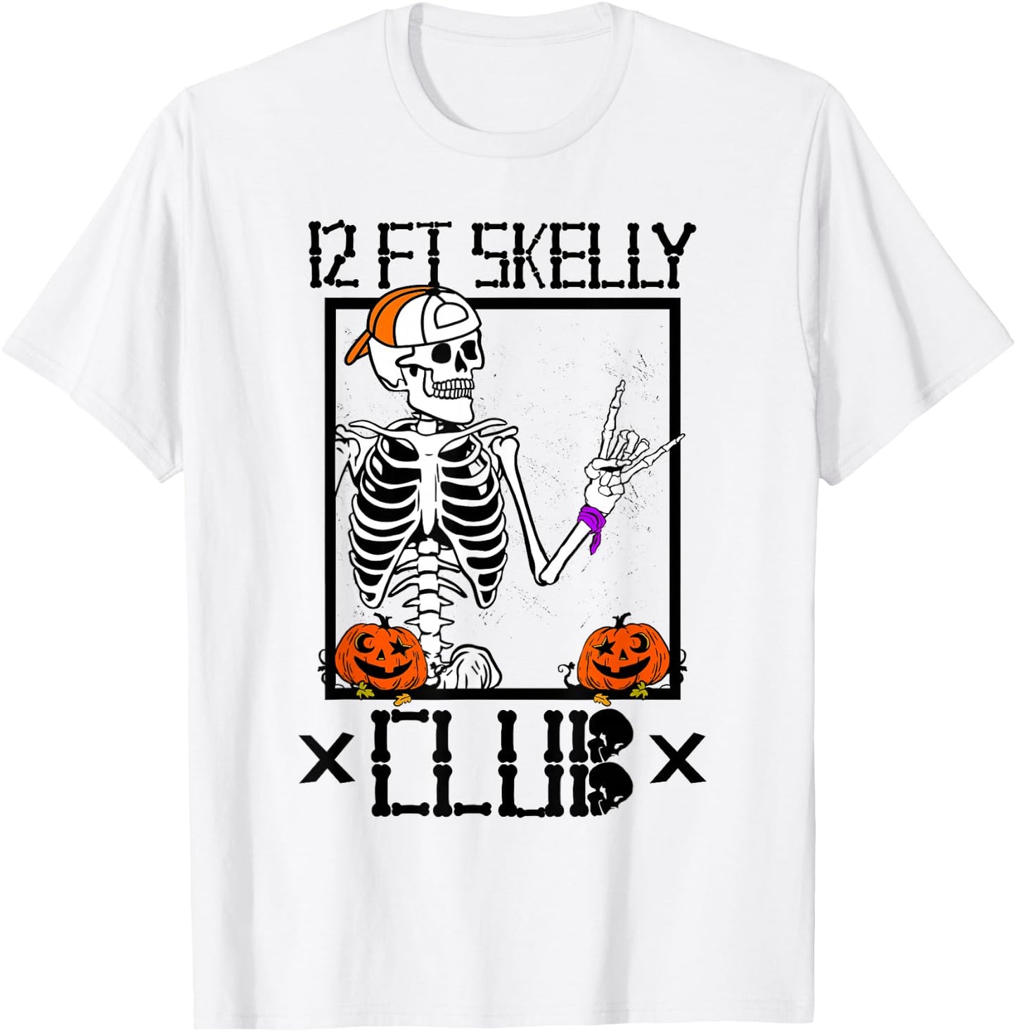 12 FT Skelly Club - Halloween 12 Foot Skeleton T-Shirt - T-Shirt | White