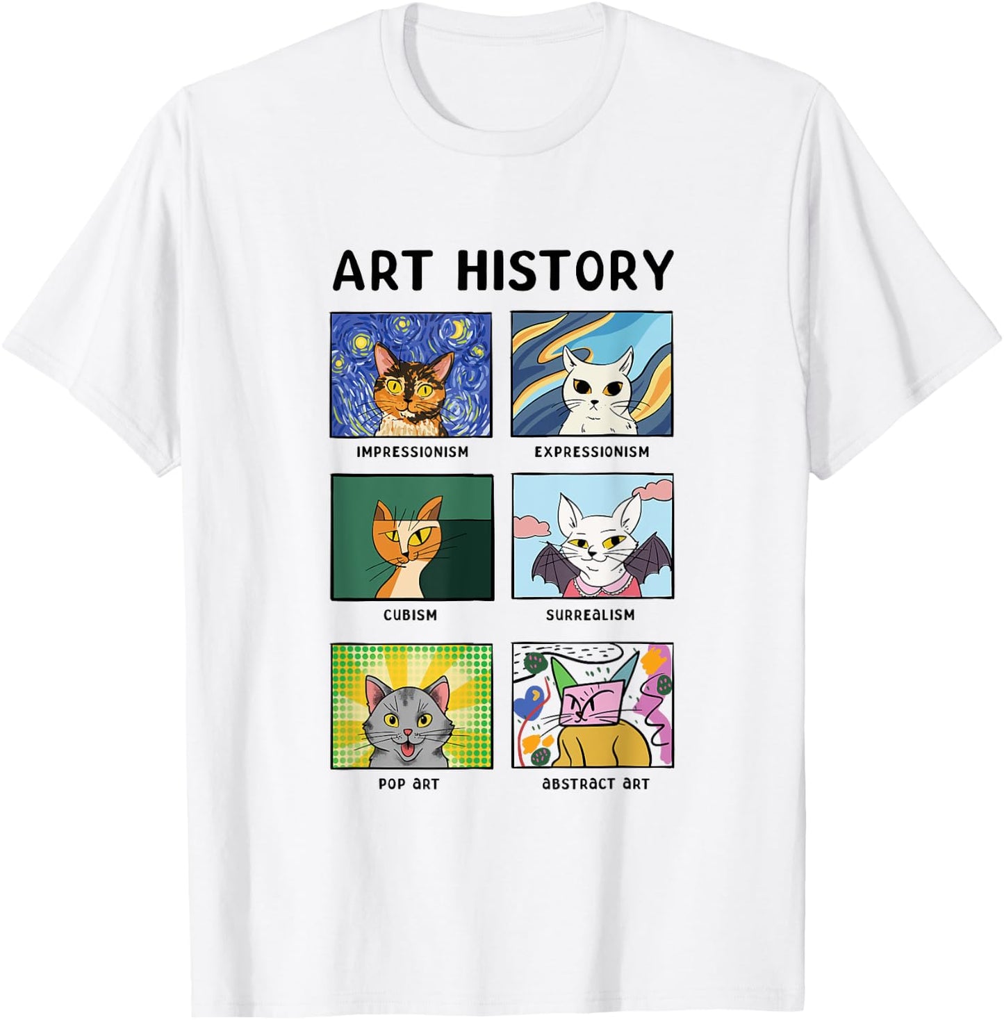 Art History Cats Fine Arts Cat for Art Collector T-Shirt - T-Shirt | White