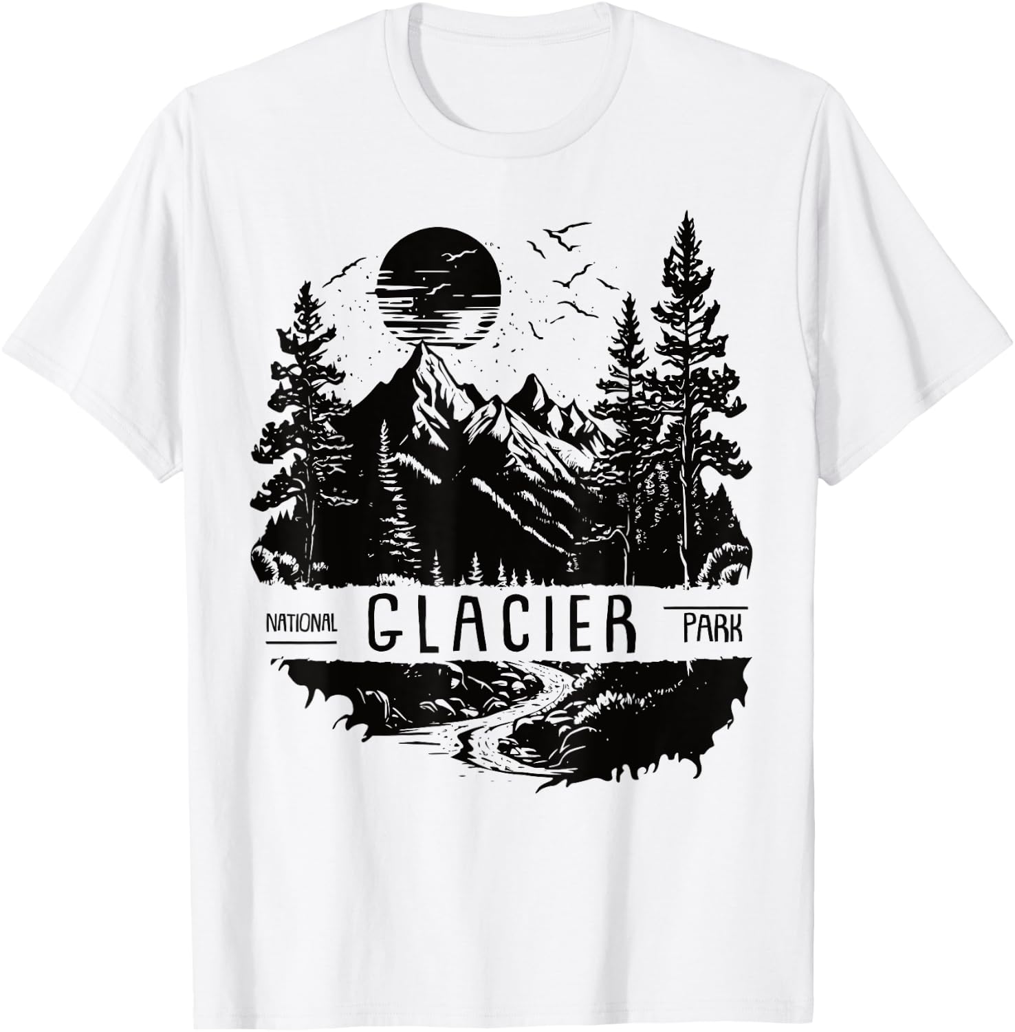 Retro Glacier National Park US Vintage Glacier T-Shirt - T-Shirt | White