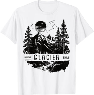 Retro Glacier National Park US Vintage Glacier T-Shirt - T-Shirt | White