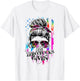 Zero Fucks Given Skull Women Flag Skeleton Rainbow T-Shirt - T-Shirt | White