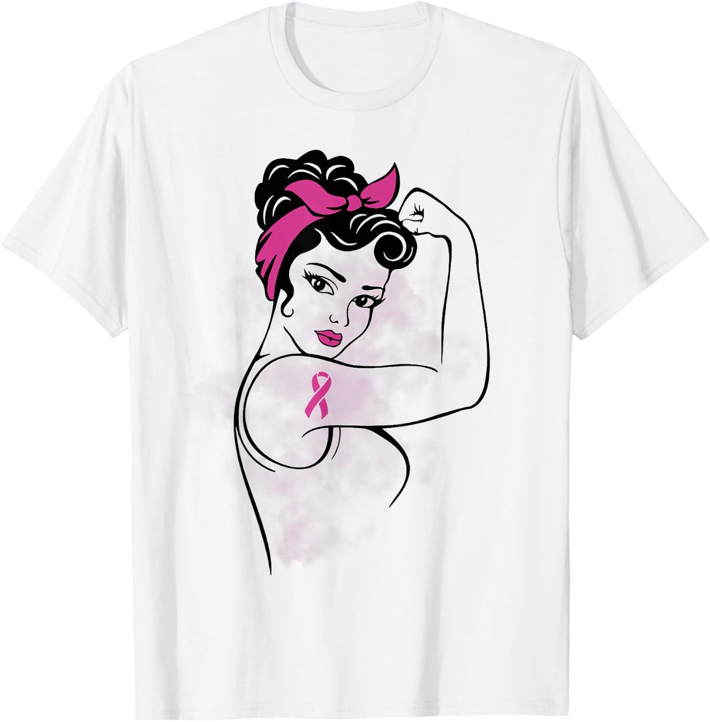 Fight Like a Hero Breast Cancer Awareness Hope Pink Ribbon T-Shirt - T-Shirt | White