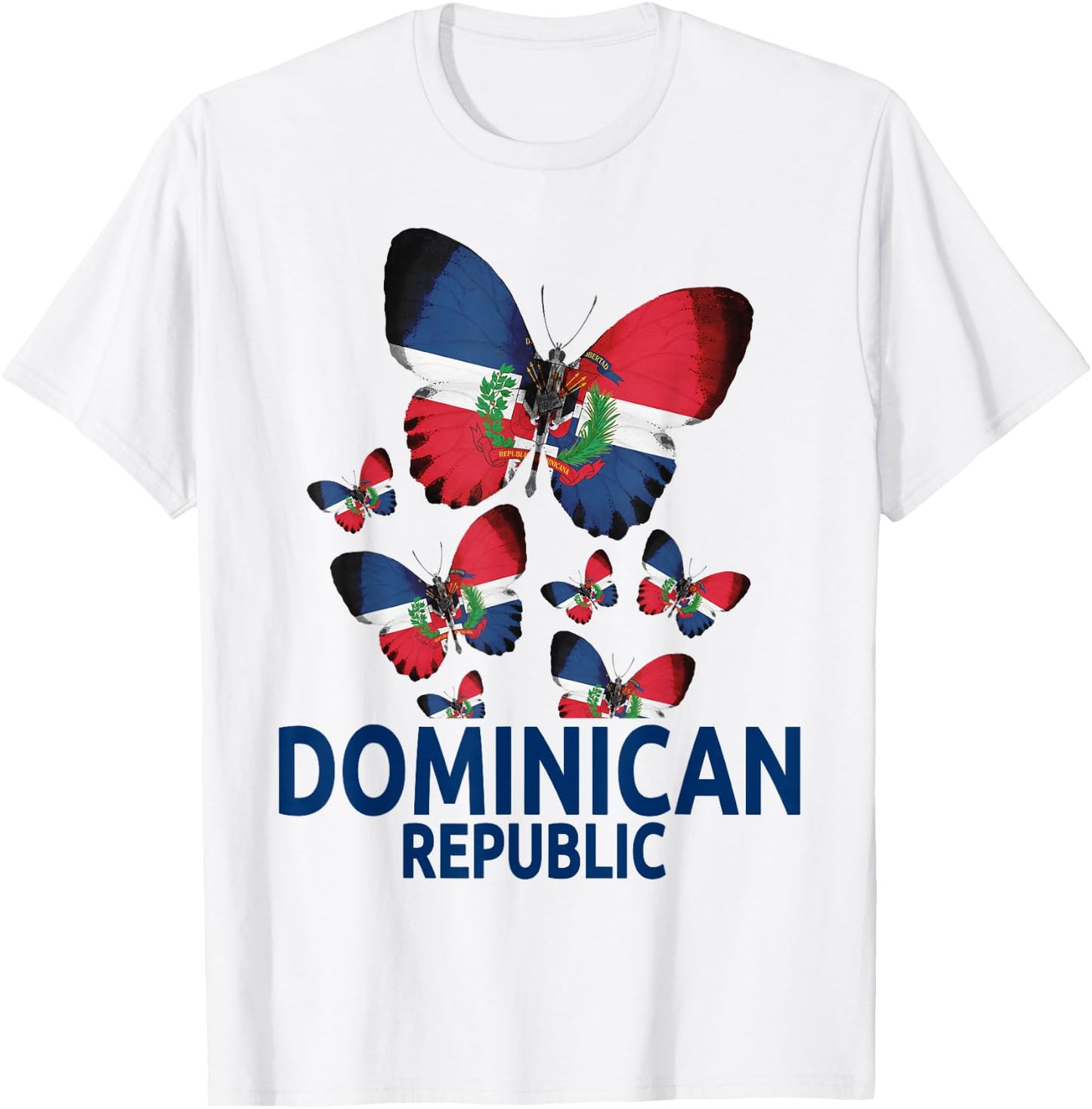 Republica Dominicana Butterfly & Dominican Flag T-Shirt - T-Shirt | White