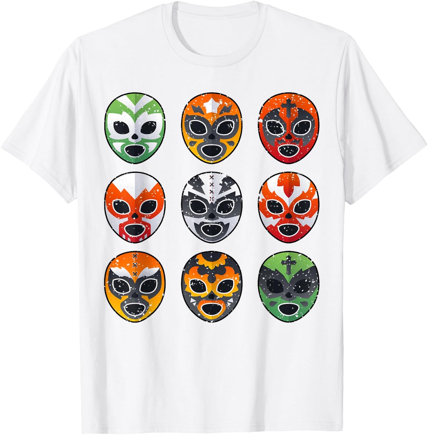 Lucha Libre Masks Shirt Boy Men Mexican Wrestling Cinco Mayo T-Shirt - T-Shirt | White