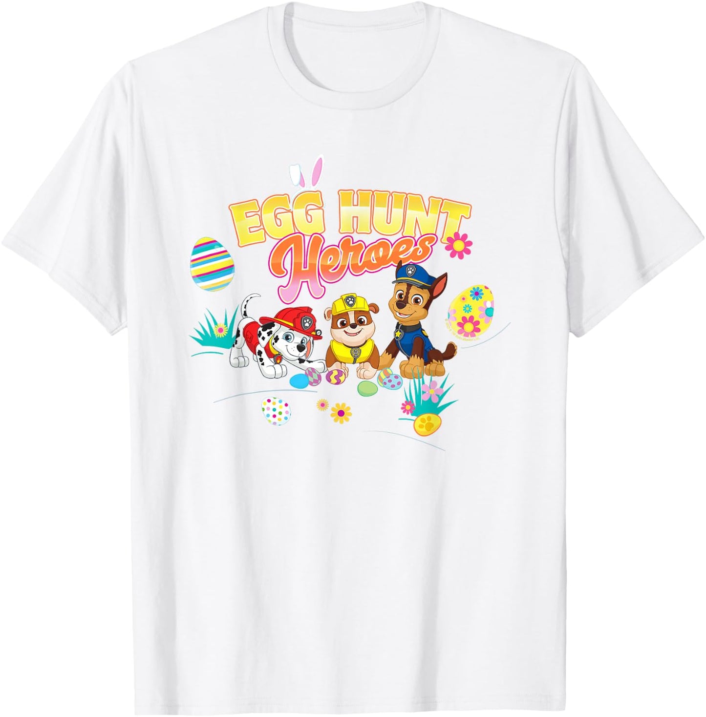 PAW Patrol Easter Egg Hunt Heroes Chase, Rubble And Marshall T-Shirt - T-Shirt | White