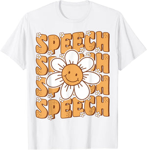 Groovy Retro Speech Language Pathologist Speech Therapist T-Shirt - T-Shirt | White