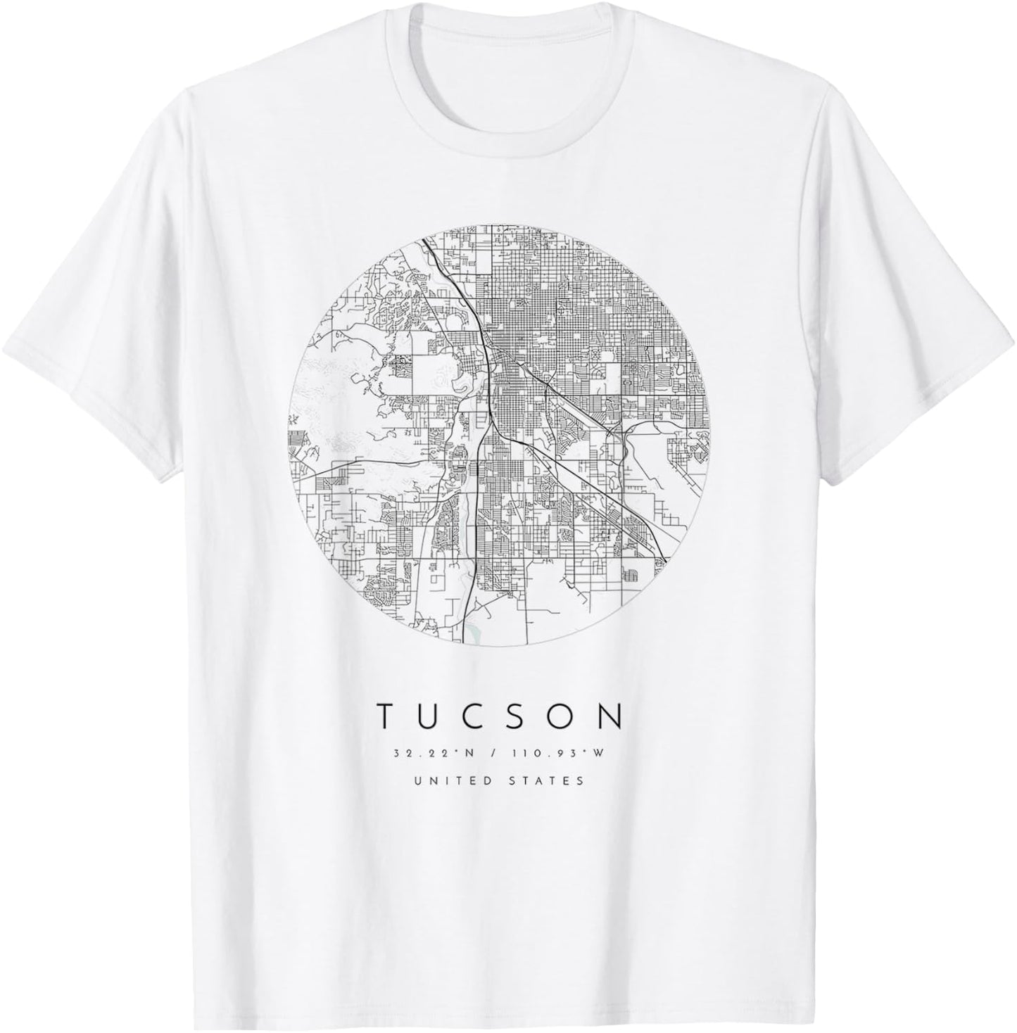 Tucson Arizona Coordinates map hometown T-Shirt - T-Shirt | White