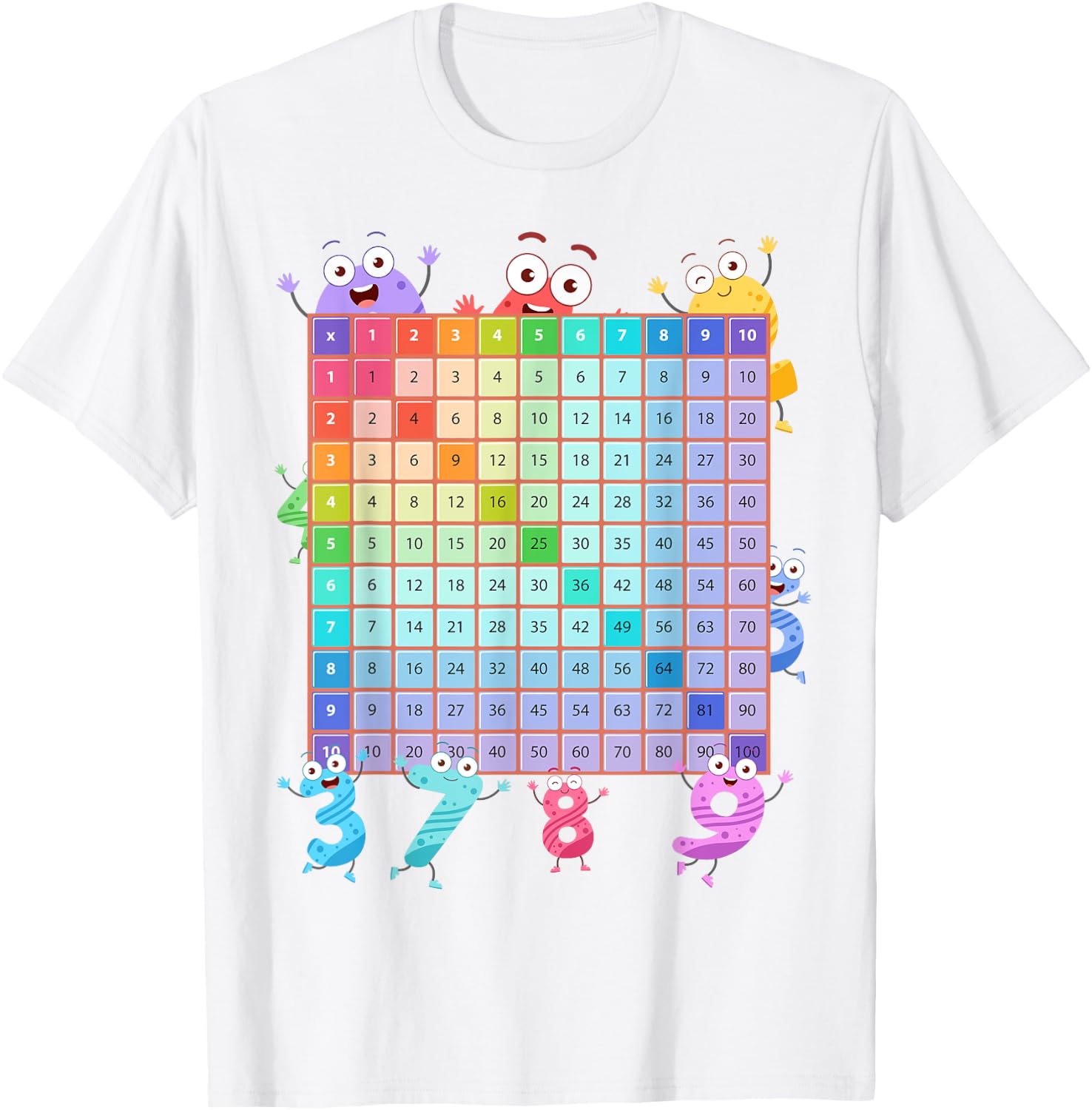 Maths Fancy Dress Idea For Kids & Kids Multiplication Square T-Shirt - T-Shirt | White