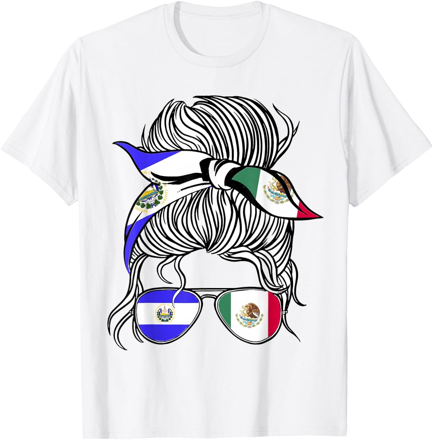 El Salvador Flag Mexico Grown Women Girl Country T-Shirt - T-Shirt | White