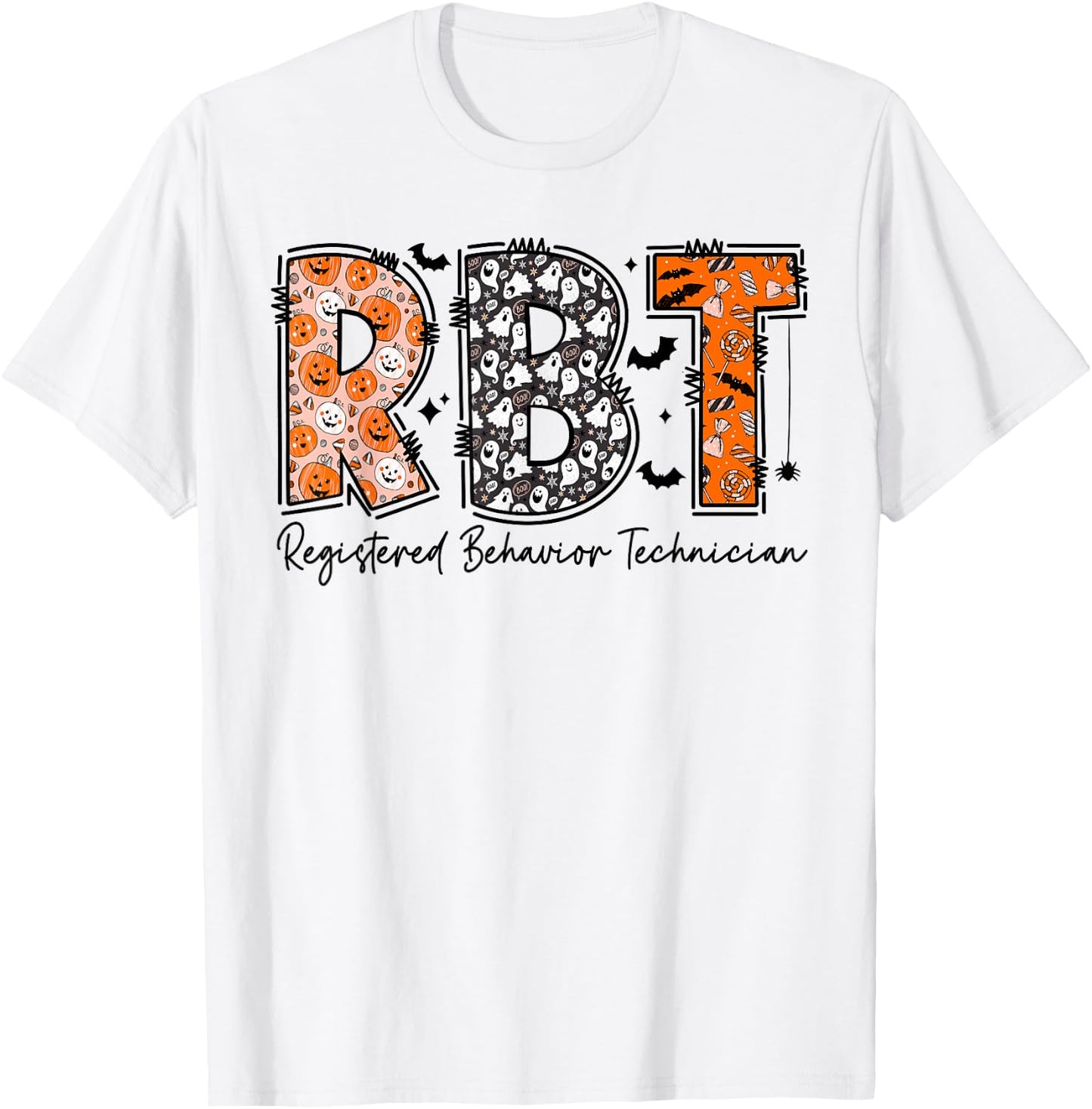 Funny RBT Halloween Registered Behavior Technician Halloween T-Shirt - T-Shirt | White
