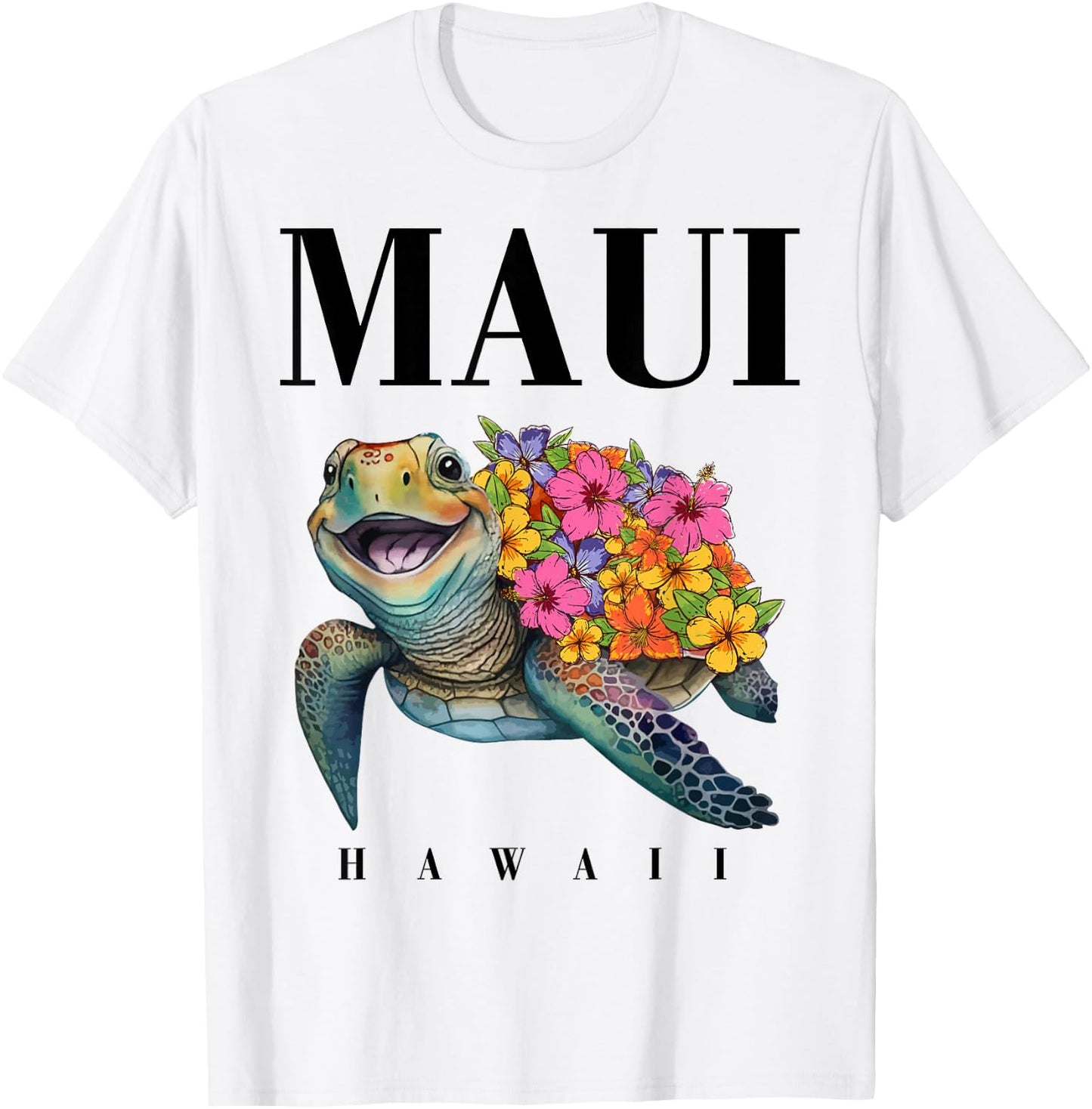 Maui Hawaii T Shirt Girl Women Kids Sea Turtle Hawaiian T-Shirt - T-Shirt | White