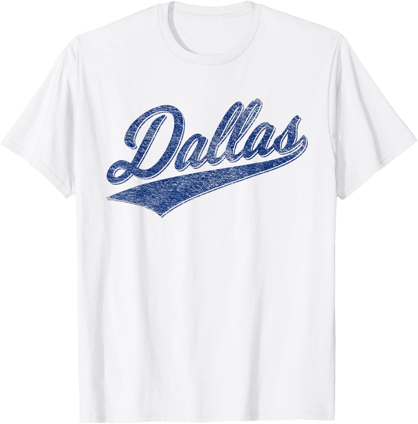 Dallas Texas Varsity Script Classic Sports Jersey Style T-Shirt - T-Shirt | White