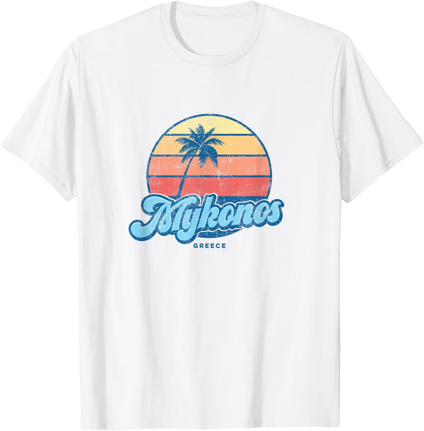 Vintage Mykonos Greece Classic 70s Retro Surfer T-Shirt - T-Shirt | White