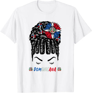 Dominican Outfit For Girls & Dominican Republic Flag T-Shirt - T-Shirt | White