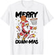 Merry Dunk-mas Sports Player Santa Christmas Basketball T-Shirt - T-Shirt | White
