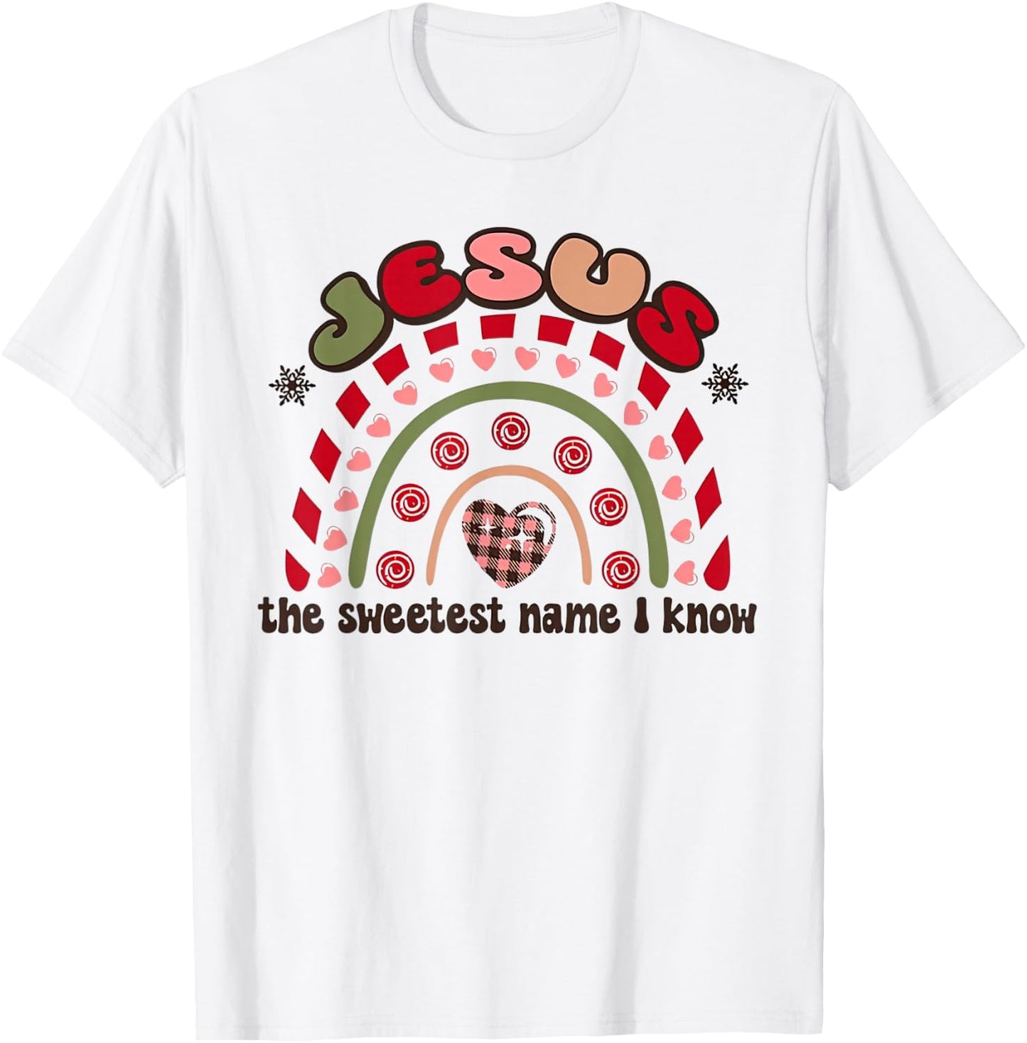 Jesus The Sweetest Name I Know Christian Xmas Retro Holiday T-Shirt - T-Shirt | White