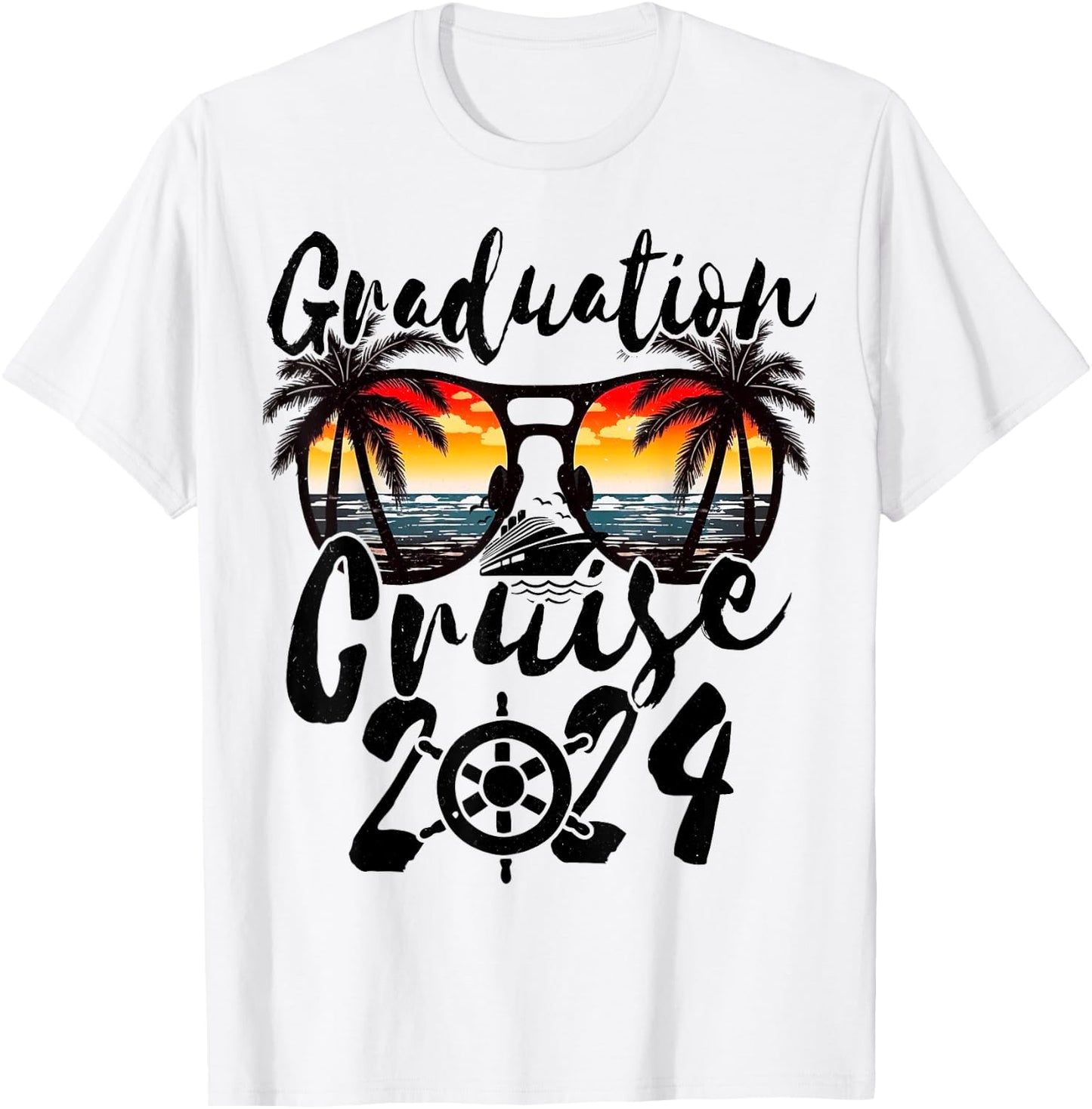 Senior Graduation Trip Cruise 2024 Retro Ship Party Cruise T-Shirt - T-Shirt | White