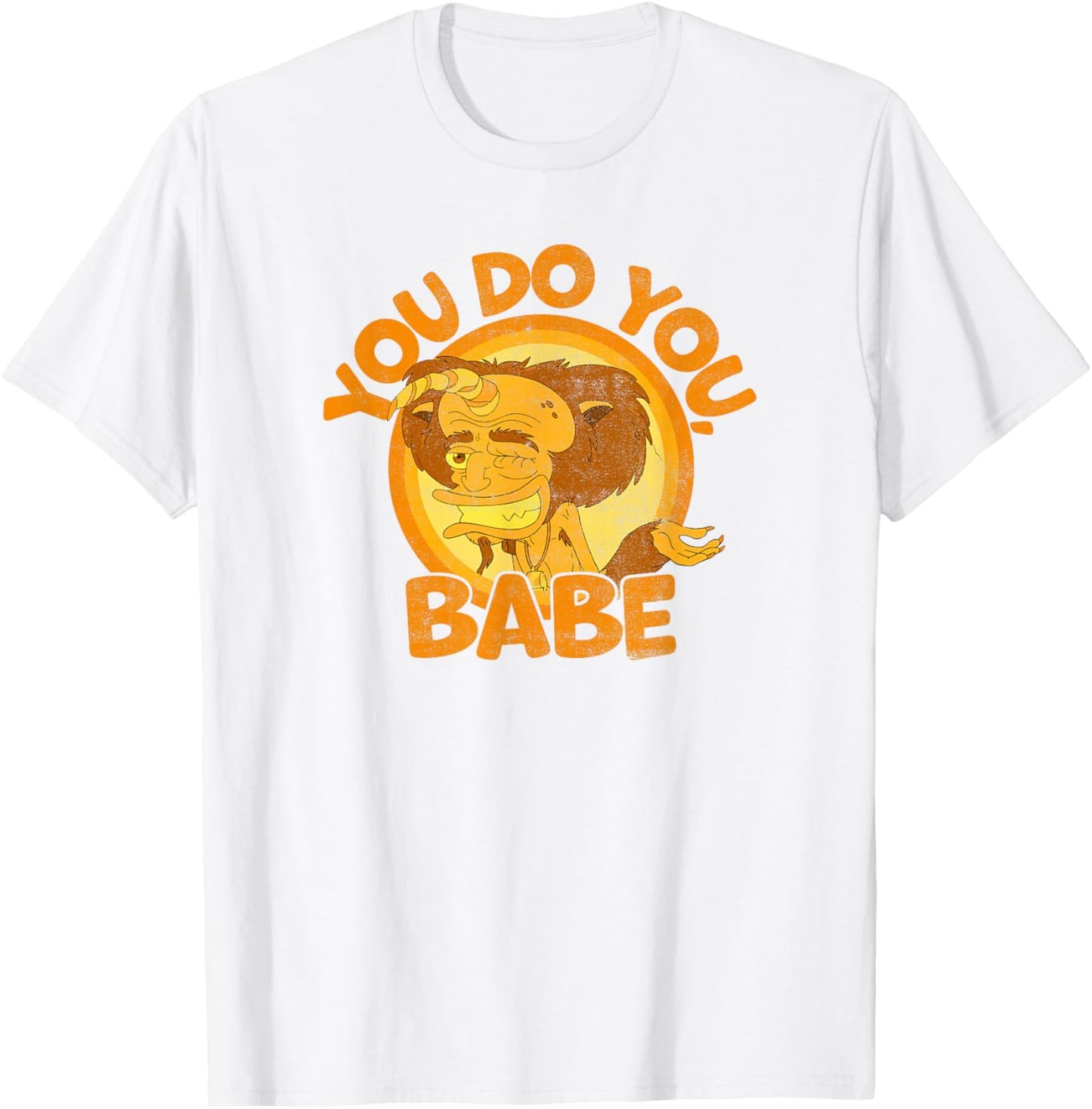 Big Mouth You Do You Babe Hormones Monster Rick Vintage Shot T-Shirt - T-Shirt | White