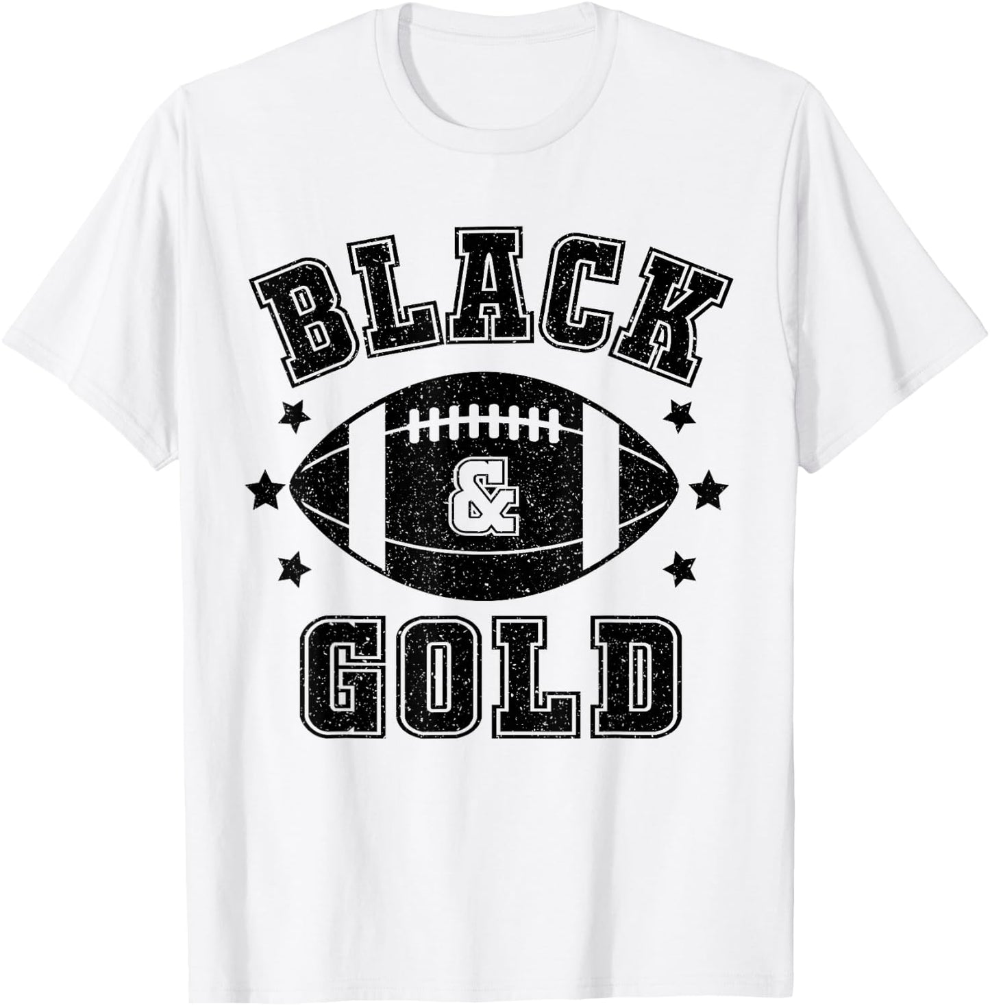 On Gameday Football We Wear Black And Gold School Spirit T-Shirt - T-Shirt | White
