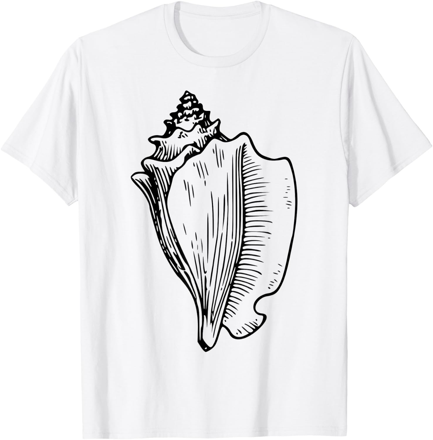 Conch Shell Crown Ocean Sea T-Shirt - T-Shirt | White