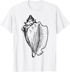 Conch Shell Crown Ocean Sea T-Shirt - T-Shirt | White