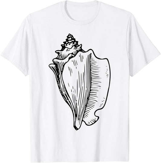 Conch Shell Crown Ocean Sea T-Shirt - T-Shirt | White