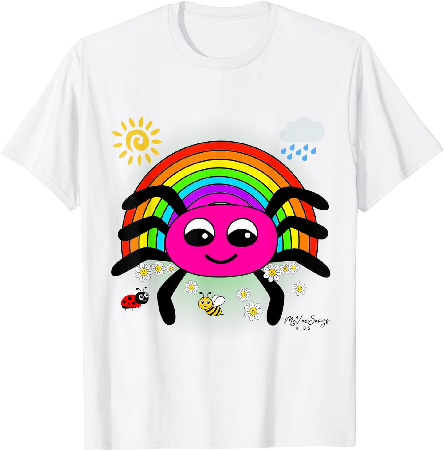 Itsy Bitsy Incy Wincy Spider Cute Nursery Rhymes design T-Shirt - T-Shirt | White
