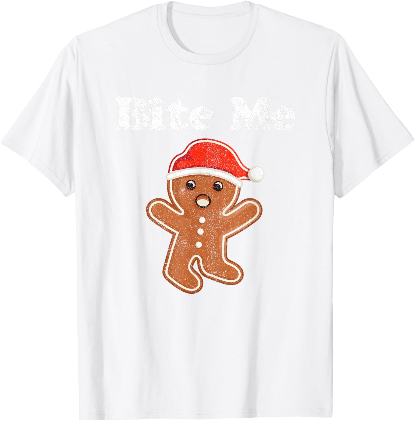 Funny Gingerbread Man Bite Me Christmas Cookie Costume T-Shirt - T-Shirt | White