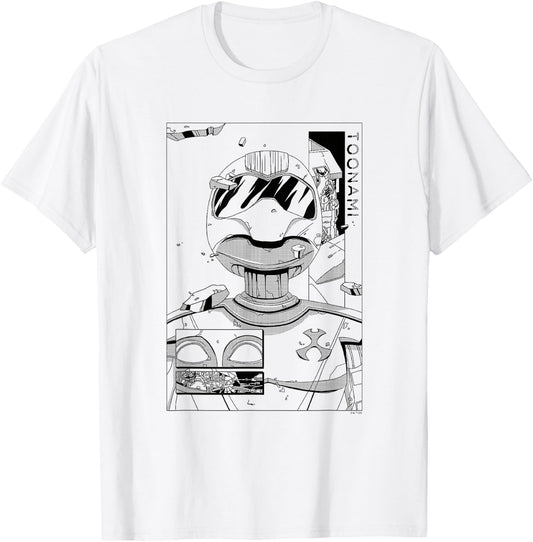 Toonami T.O.M. Manga Sketch Boxed Portrait T-Shirt - T-Shirt | White