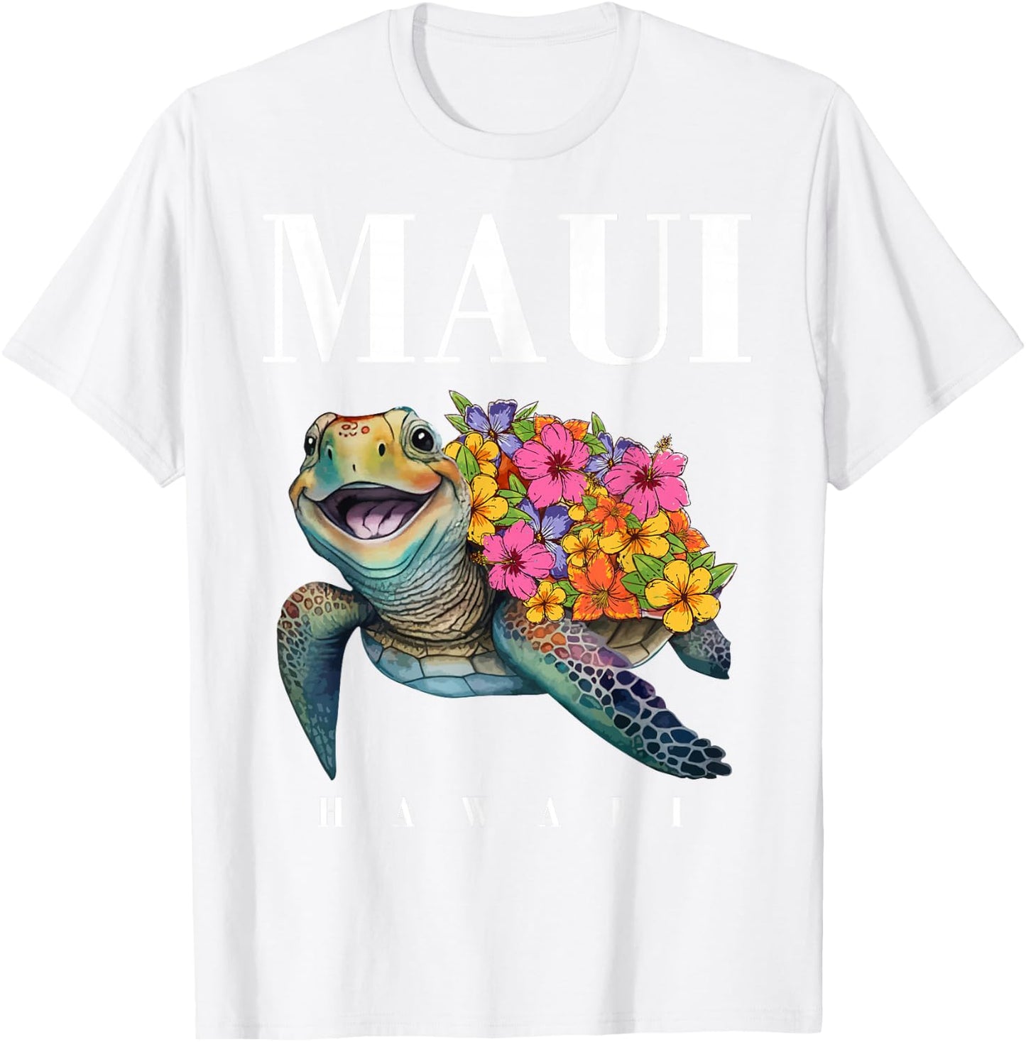Hawaiian-Shirt Maui Kids Girl Women Turtle Hibiscus Hawaii T-Shirt - T-Shirt | White