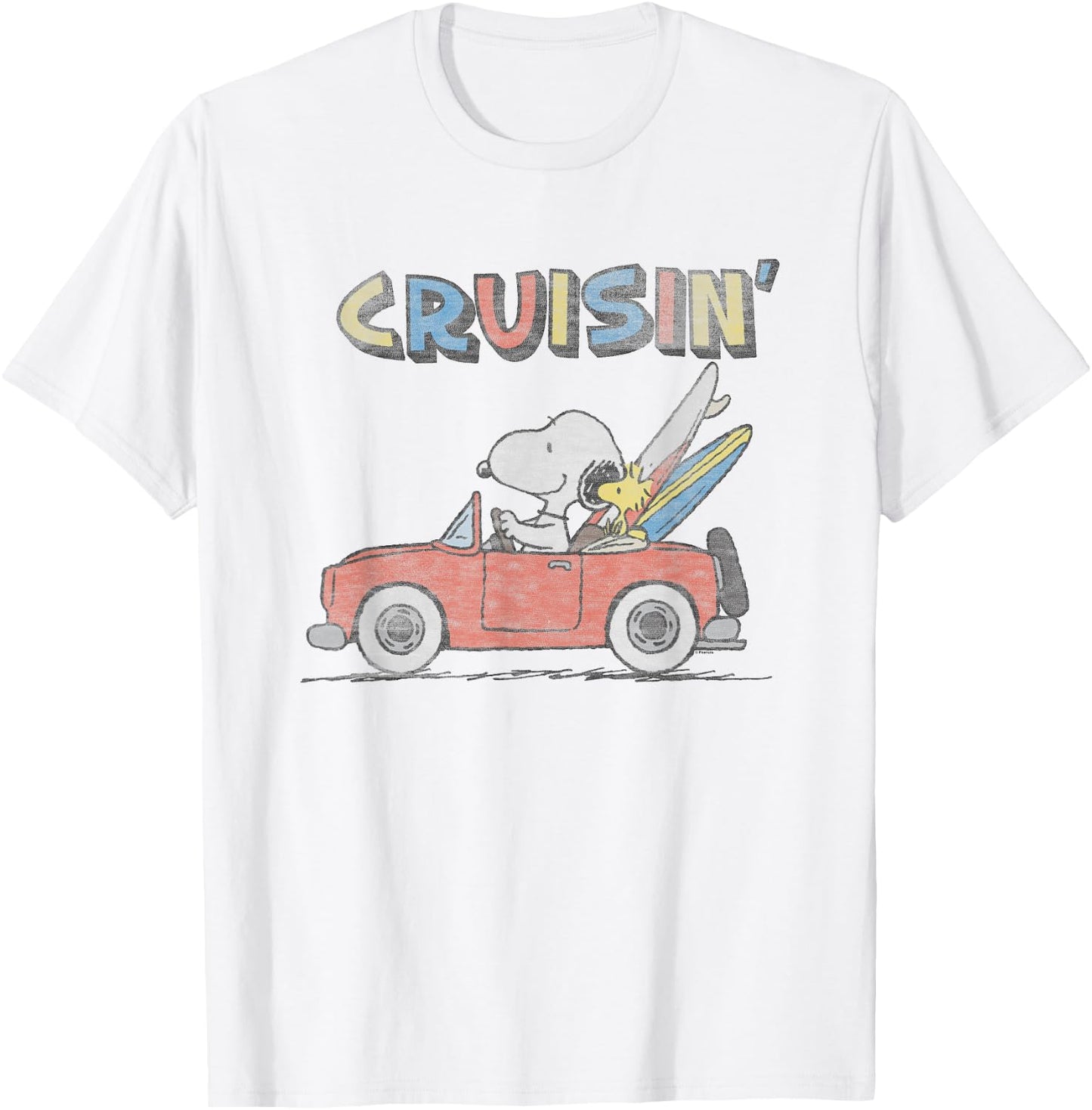 Peanuts Snoopy and Woodstock Cruisin' T-Shirt - T-Shirt | White
