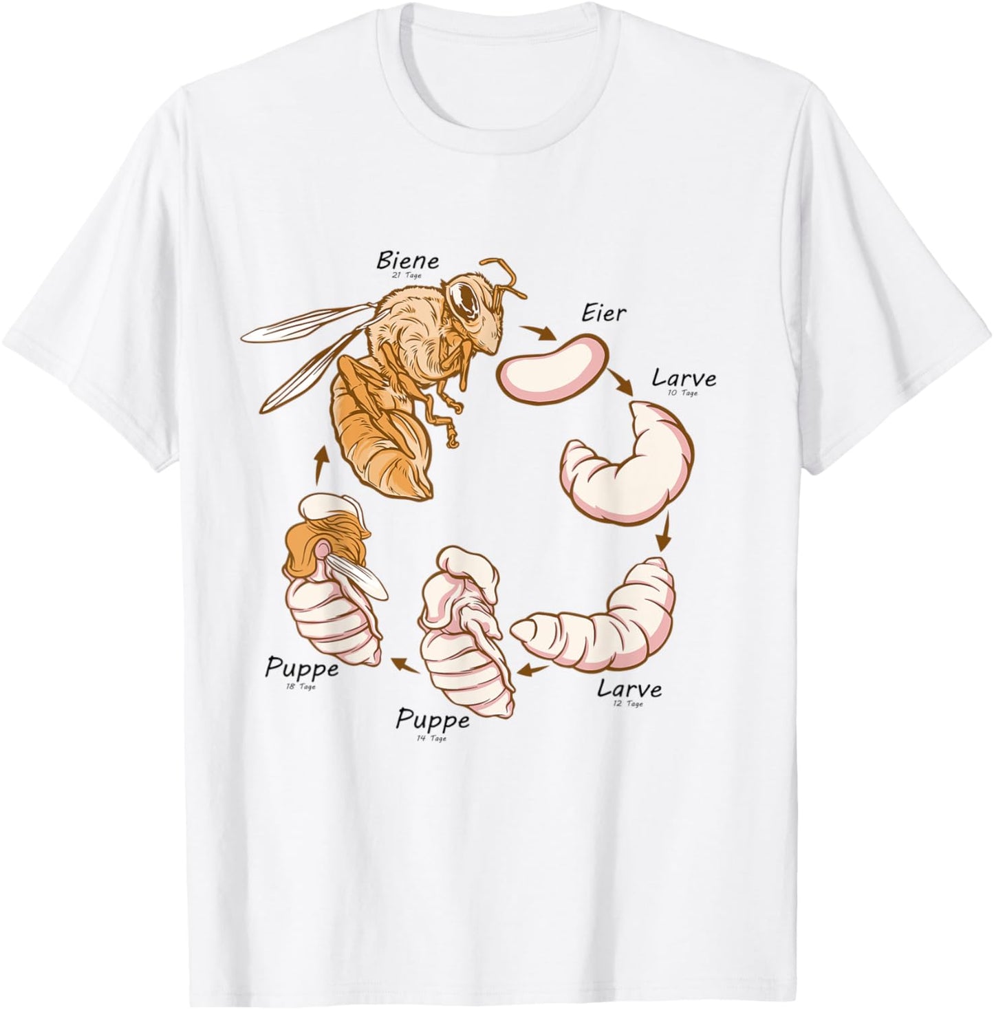 Life cycle of the bee Montessori material T-Shirt - T-Shirt | White