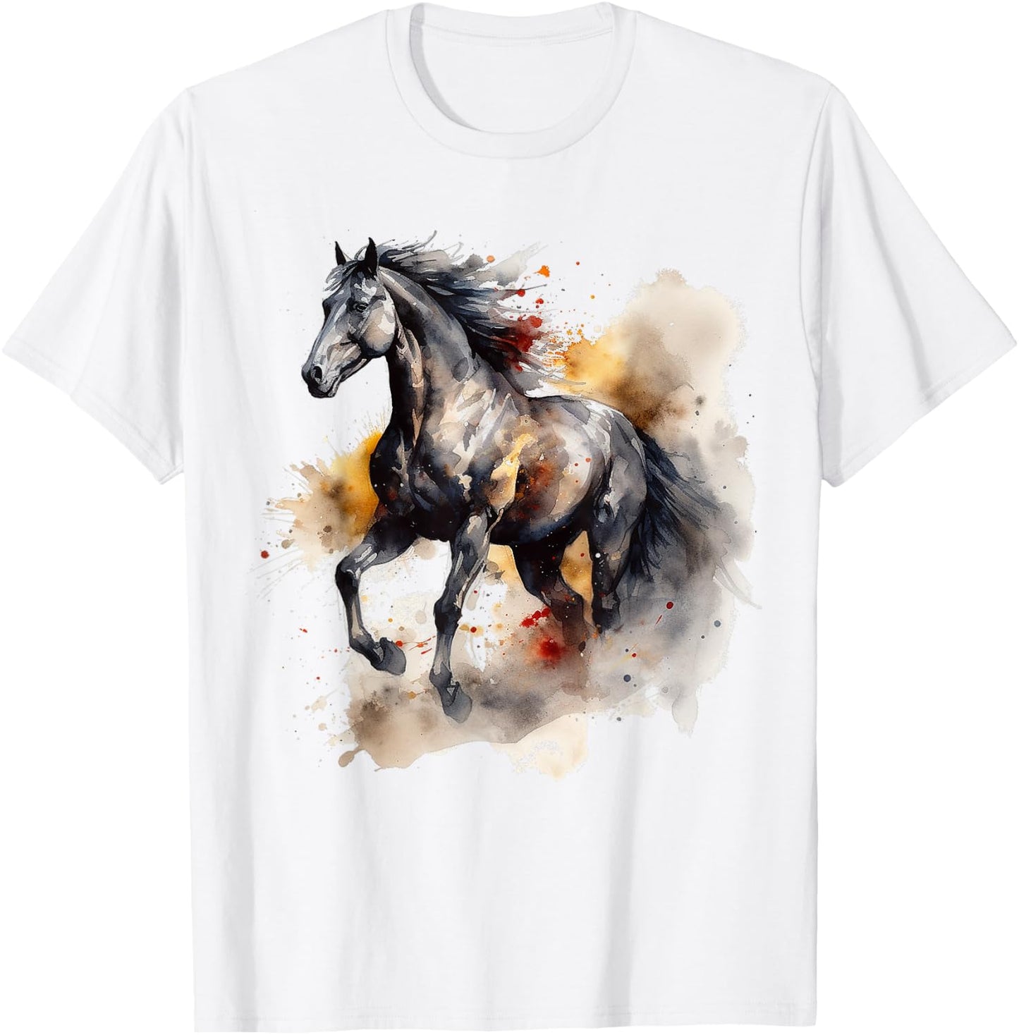 Horse Lover Artwork | Animal Motif Horse T-Shirt - T-Shirt | White