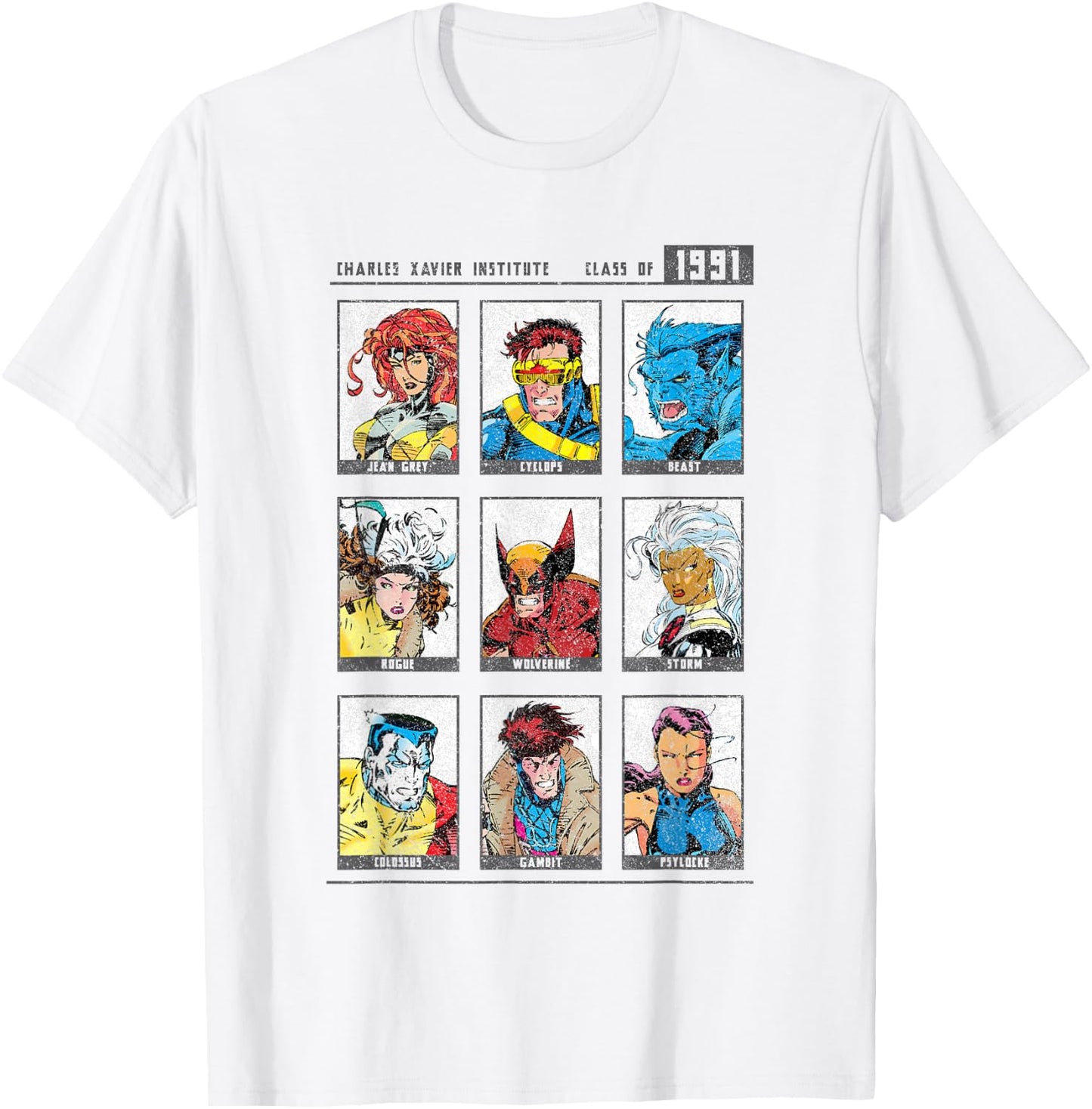 Marvel X-Men Charles Xavier Institute Class of 1991 Yearbook T-Shirt - T-Shirt | White