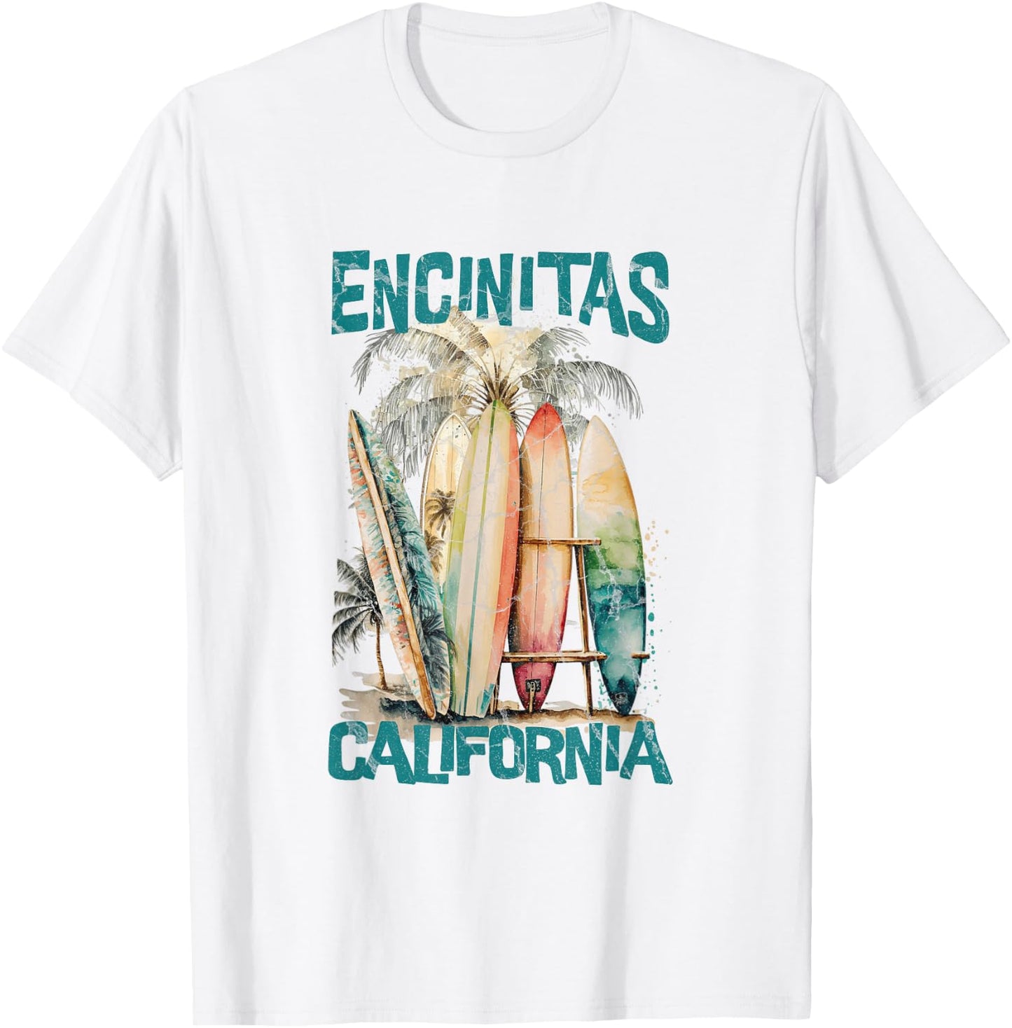 Encinitas California T-Shirt - T-Shirt | White