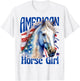 American Horse Girl Proud Patriotic Horse Girl T-Shirt - T-Shirt | White