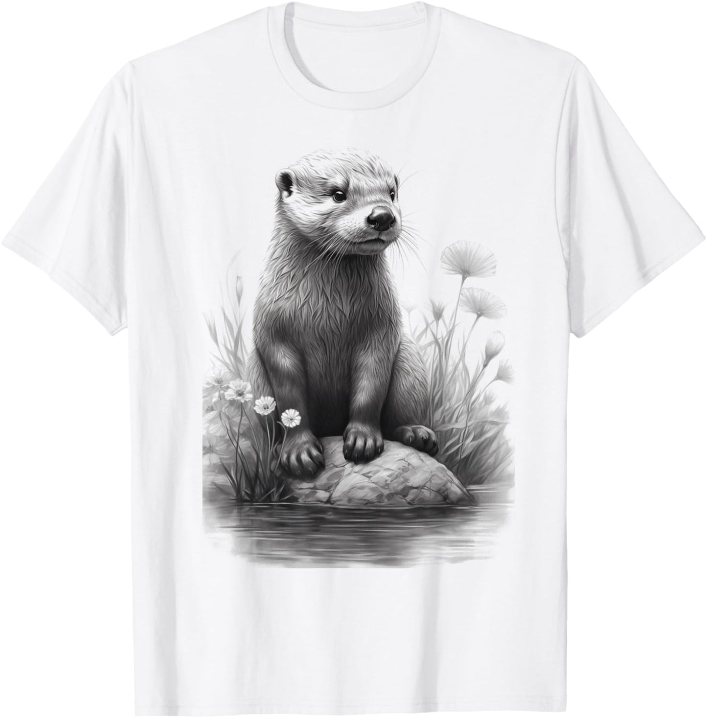River Otter t shirt for boys & girls Cute Otter Animal Funny T-Shirt - T-Shirt | White